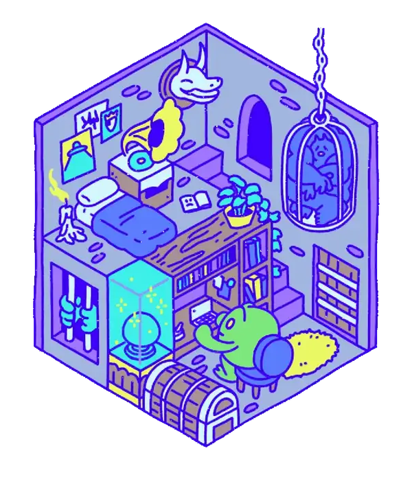 Animation: the frog's room in the castle
