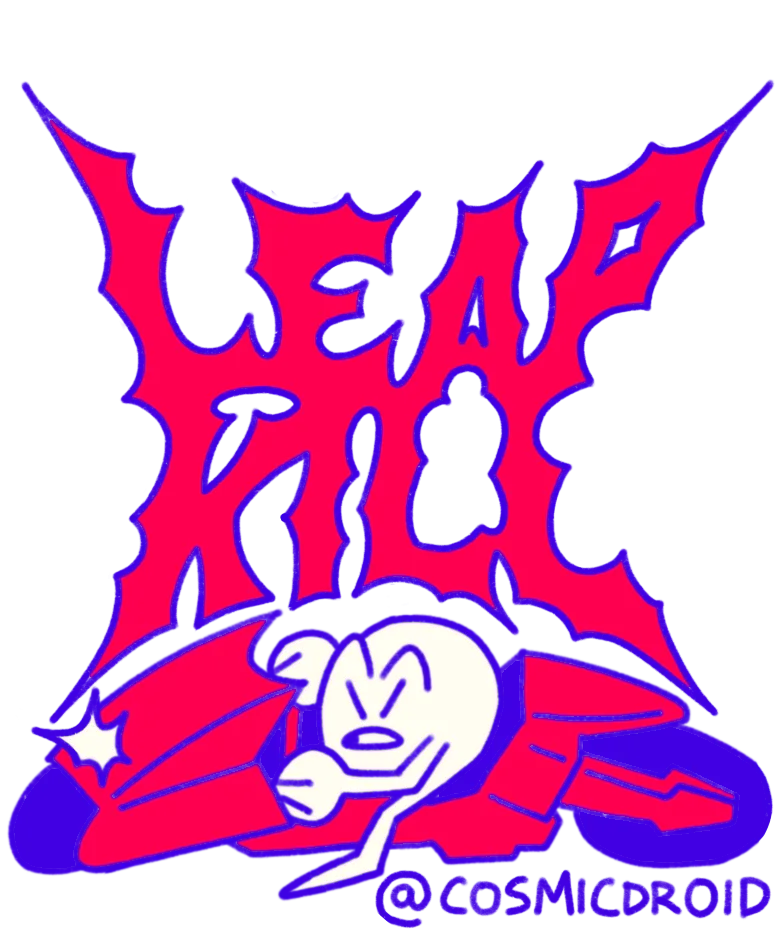 Leap Kill sticker: the logo and the sleeping hero